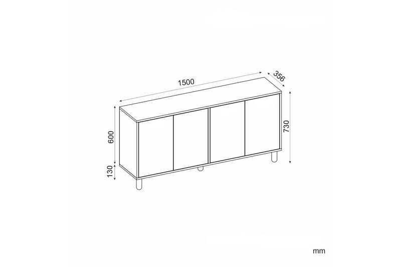 Breya Konsolbord 150 cm - Valnød - Møbler - Borde - Aflastningsbord - Entrébord