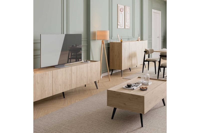 Bulskoll Konsolbord 180 cm - Mellemfarvet træ - Møbler - Borde - Aflastningsbord - Entrébord