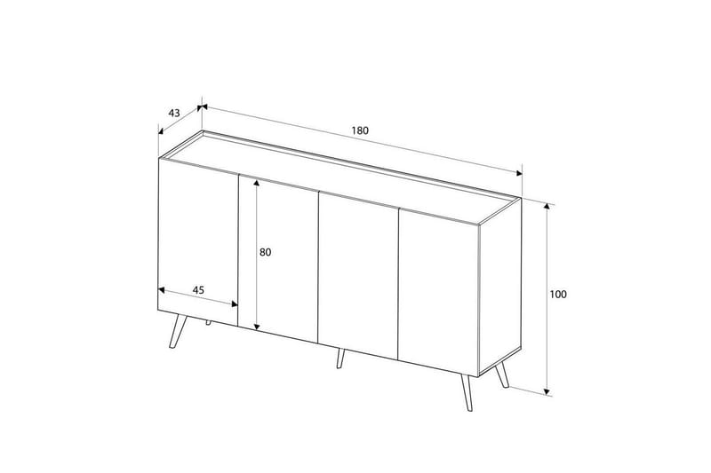Bulskoll Konsolbord 180 cm - Mellemfarvet træ - Møbler - Borde - Aflastningsbord - Entrébord