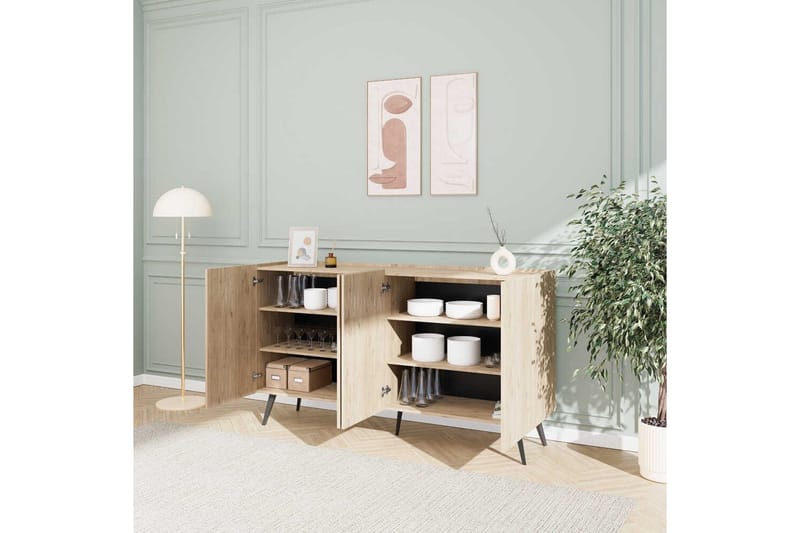 Bulskoll Konsolbord 180 cm - Mellemfarvet træ - Møbler - Borde - Aflastningsbord - Entrébord