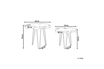 Camrose Sidebord 2 St 60 | 60 cm - Brun - Møbler - Borde - Aflastningsbord - Indskudsborde
