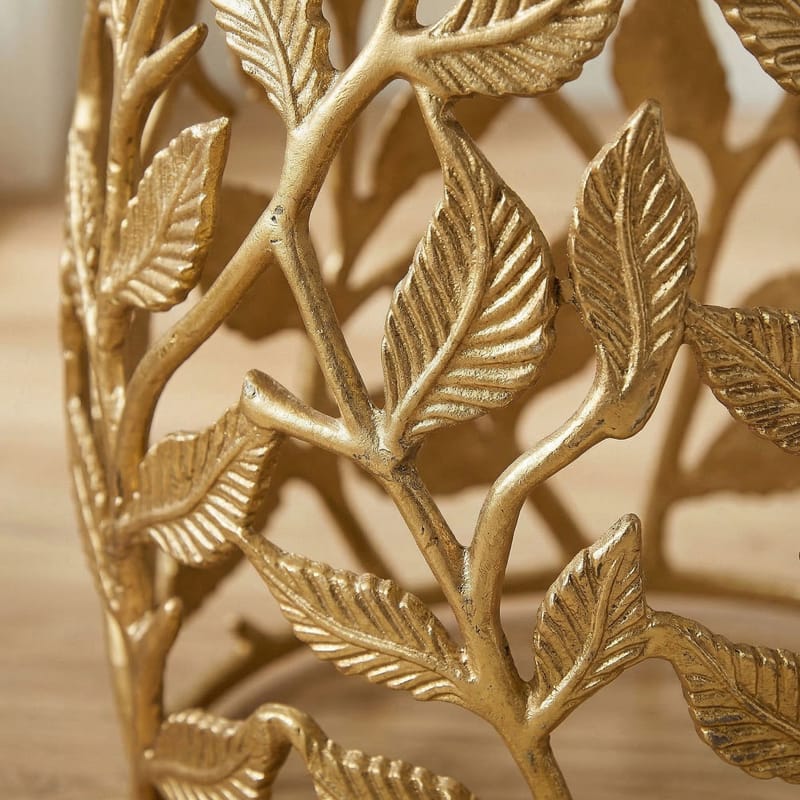 Ceron rundt sidebord 40 cm med marmorplade - hvid guld - Møbler - Borde - Aflastningsbord - Lampebord