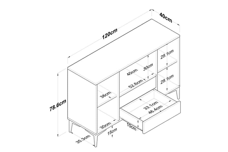 Cerreta Konsolbord 120 cm - Mellemfarvet træ/Hvid - Møbler - Borde - Aflastningsbord - Entrébord