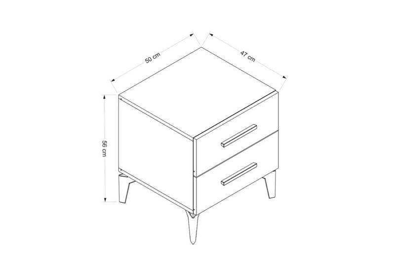 Ceylor Natbord 50 cm - Hvid - Møbler - Borde - Aflastningsbord - Sengebord