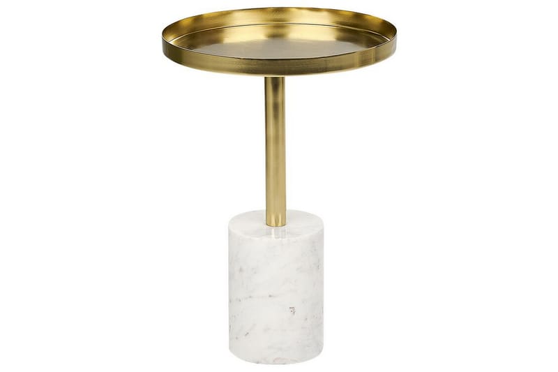 Charis Sidebord 36 cm - Guld/Hvid - Møbler - Borde - Aflastningsbord - Lampebord