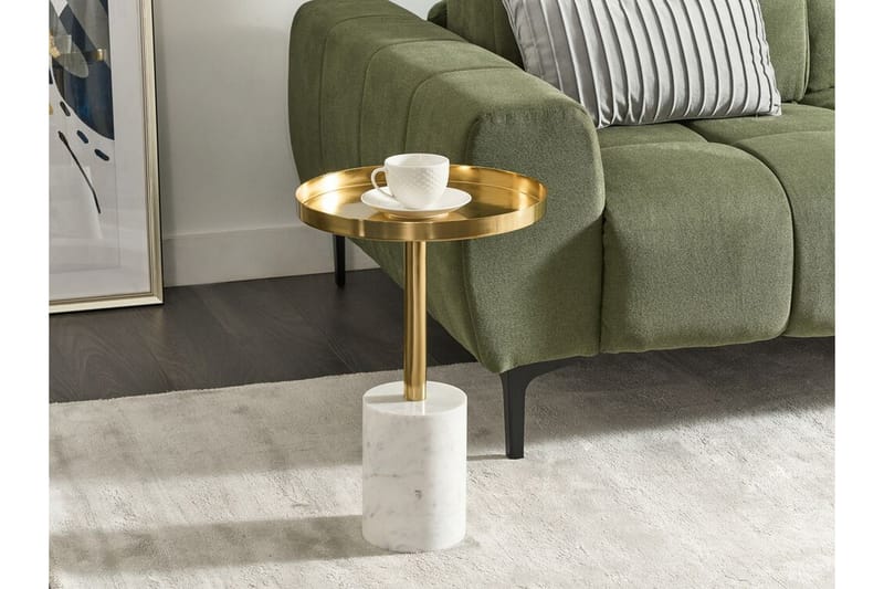 Charis Sidebord 36 cm - Guld/Hvid - Møbler - Borde - Aflastningsbord - Lampebord