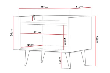 Chiku Natbord 52 cm - Beige - Møbler - Borde - Aflastningsbord - Sengebord