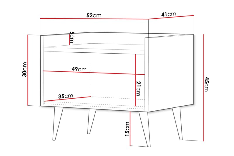 Chiku Natbord 52 cm - Beige - Møbler - Borde - Aflastningsbord - Sengebord