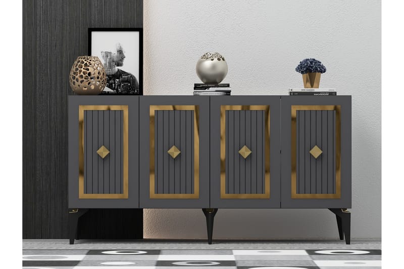 Childress Konsolbord 150 cm - Antracit/Guld - Møbler - Borde - Aflastningsbord - Entrébord