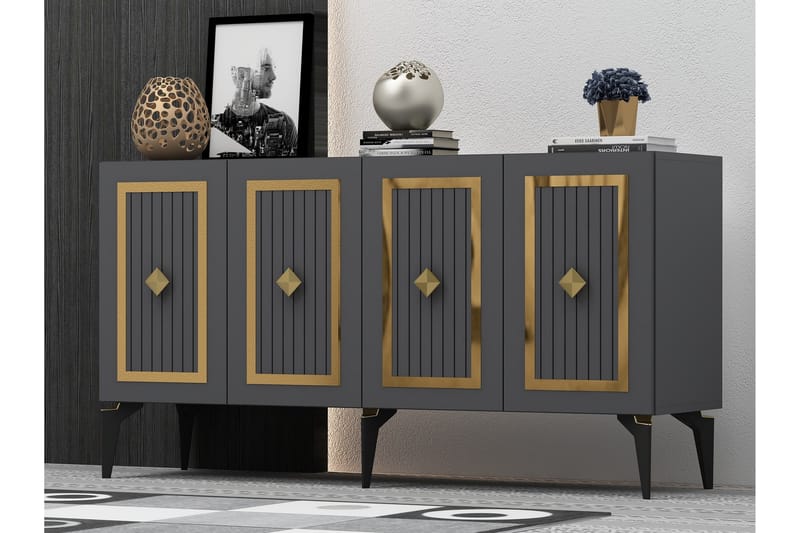 Childress Konsolbord 150 cm - Antracit/Guld - Møbler - Borde - Aflastningsbord - Entrébord