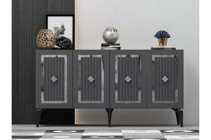 Childress Konsolbord 150 cm - Antracit/Sølv - Møbler - Borde - Aflastningsbord - Entrébord