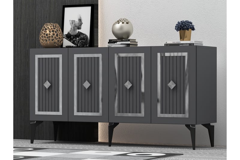 Childress Konsolbord 150 cm - Antracit/Sølv - Møbler - Borde - Aflastningsbord - Entrébord