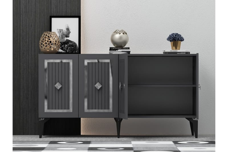 Childress Konsolbord 150 cm - Antracit/Sølv - Møbler - Borde - Aflastningsbord - Entrébord