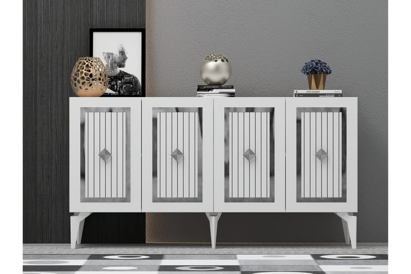 Childress Konsolbord 150 cm - Hvid/Sølv - Møbler - Borde - Aflastningsbord - Entrébord
