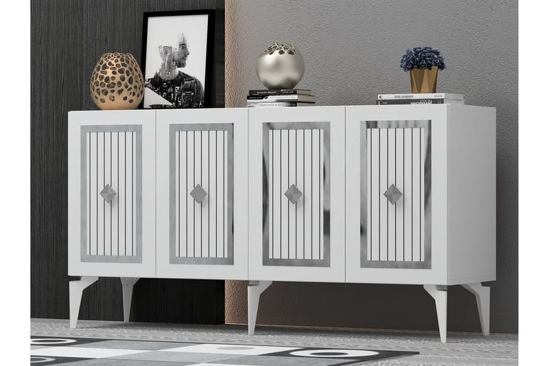 Childress Konsolbord 150 cm - Hvid/Sølv - Møbler - Borde - Aflastningsbord - Entrébord