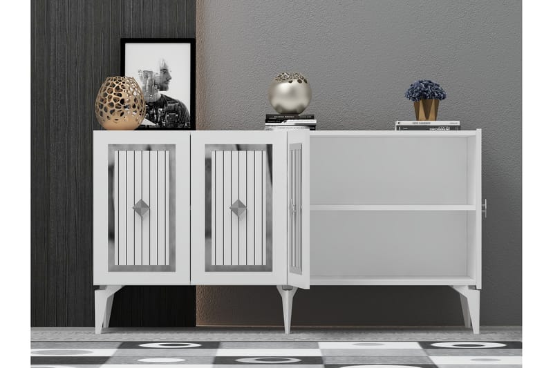 Childress Konsolbord 150 cm - Hvid/Sølv - Møbler - Borde - Aflastningsbord - Entrébord