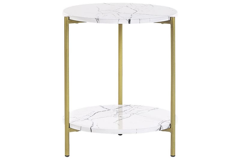 Clarabelle Sidebord 40 cm - Hvid/Guld - Møbler - Borde - Aflastningsbord - Lampebord