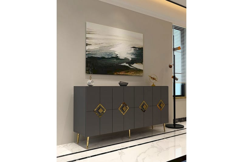 Cleryn Konsolbord 150 cm - Antracit/Guld - Møbler - Borde - Aflastningsbord - Entrébord