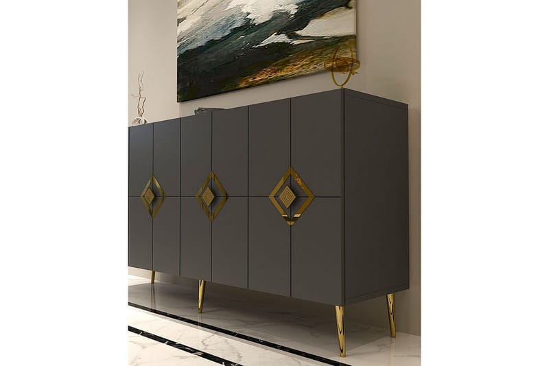 Cleryn Konsolbord 150 cm - Antracit/Guld - Møbler - Borde - Aflastningsbord - Entrébord