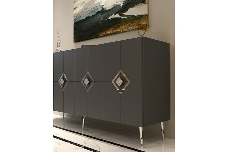 Cleryn Konsolbord 150 cm - Antracit/Sølv - Møbler - Borde - Aflastningsbord - Entrébord