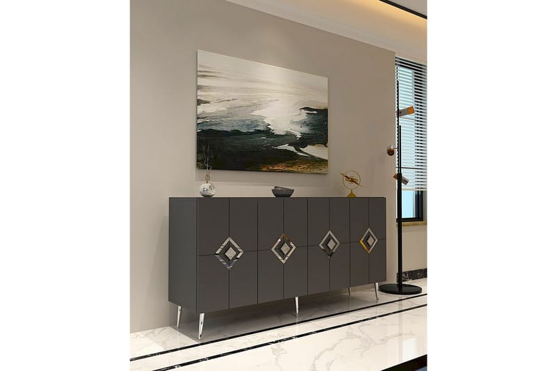 Cleryn Konsolbord 150 cm - Antracit/Sølv - Møbler - Borde - Aflastningsbord - Entrébord