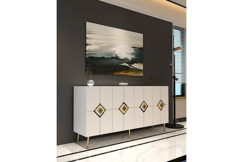 Cleryn Konsolbord 150 cm - Hvid/Guld - Møbler - Borde - Aflastningsbord - Entrébord