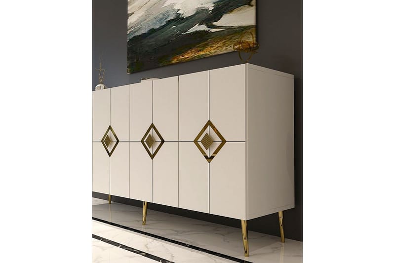 Cleryn Konsolbord 150 cm - Hvid/Guld - Møbler - Borde - Aflastningsbord - Entrébord