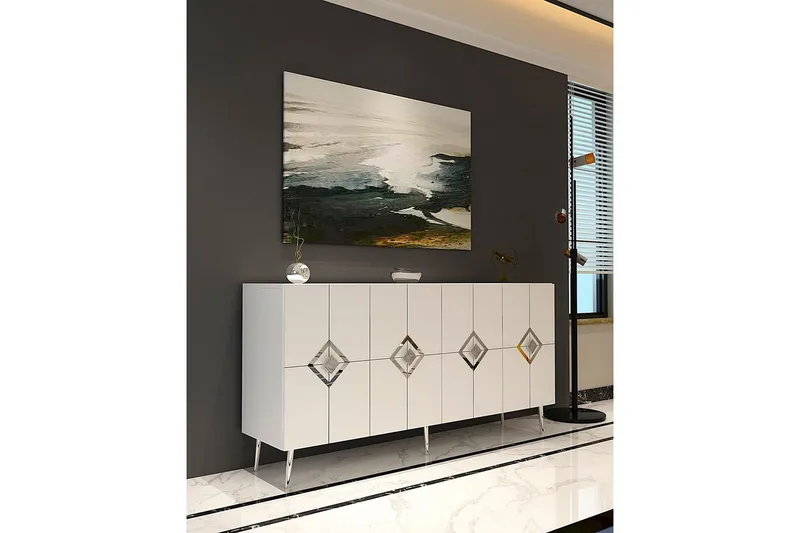 Cleryn Konsolbord 150 cm - Hvid/Sølv - Møbler - Borde - Aflastningsbord - Entrébord