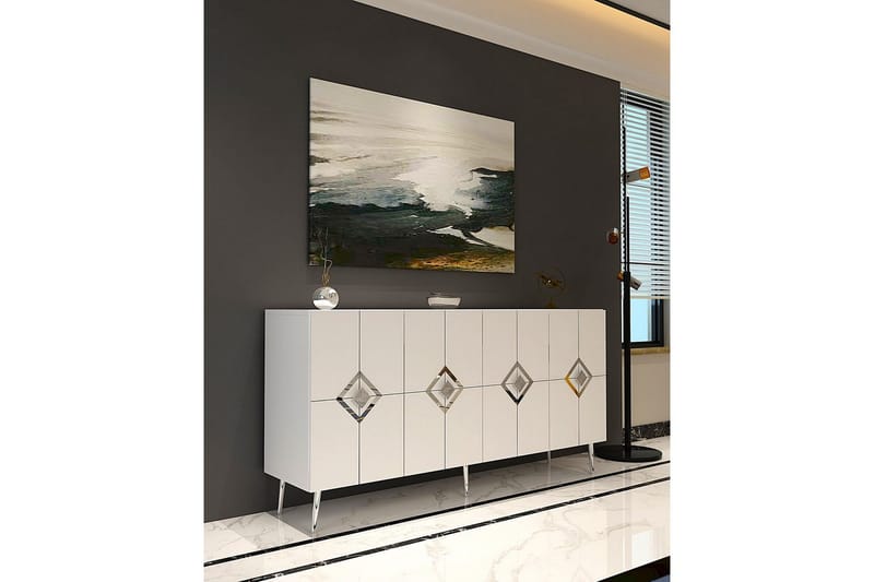 Cleryn Konsolbord 150 cm - Hvid/Sølv - Møbler - Borde - Aflastningsbord - Entrébord