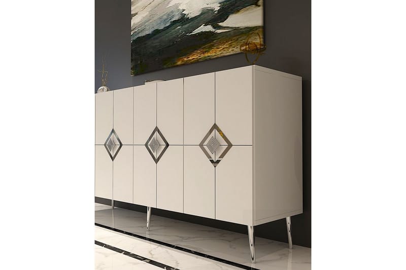 Cleryn Konsolbord 150 cm - Hvid/Sølv - Møbler - Borde - Aflastningsbord - Entrébord