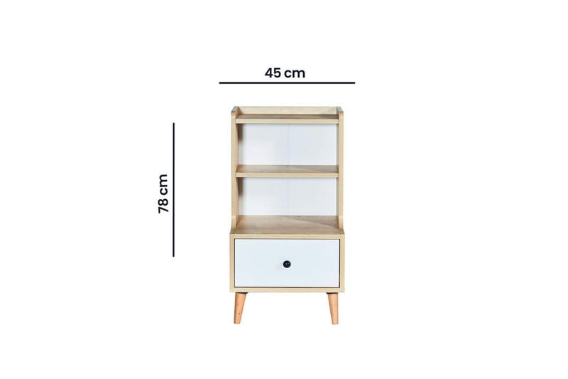 Comfortale natbord 45 cm - Sand/Hvid - Møbler - Borde - Aflastningsbord - Sengebord