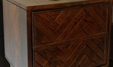 Corora natbord 45 cm industriel stil - varm mørkebrun og guld - Møbler - Borde - Aflastningsbord - Sengebord