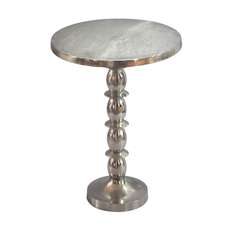 Dalor rundt sidebord 40 cm i aluminium med rå finish - sølv - Møbler - Borde - Aflastningsbord - Konsolbord & sidebord