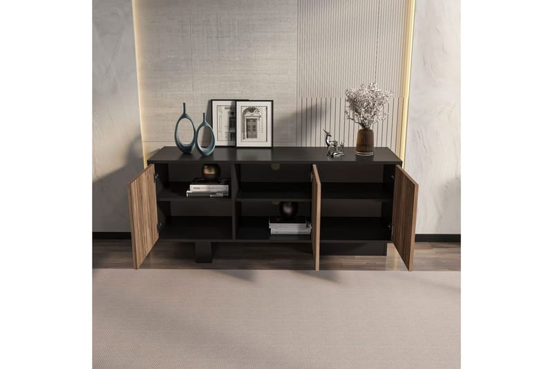 Dargaville Konsolbord 150 cm - Sort/Valnød - Opbevaring - Opbevaringsmøbler - Skænke & sideboards