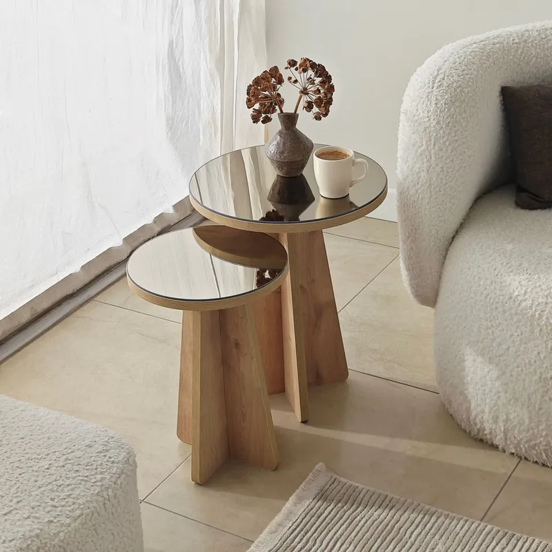 Dasina sidebord 2 dele 50 cm - Bronzie/Safir Eg - Møbler - Borde - Aflastningsbord - Indskudsborde