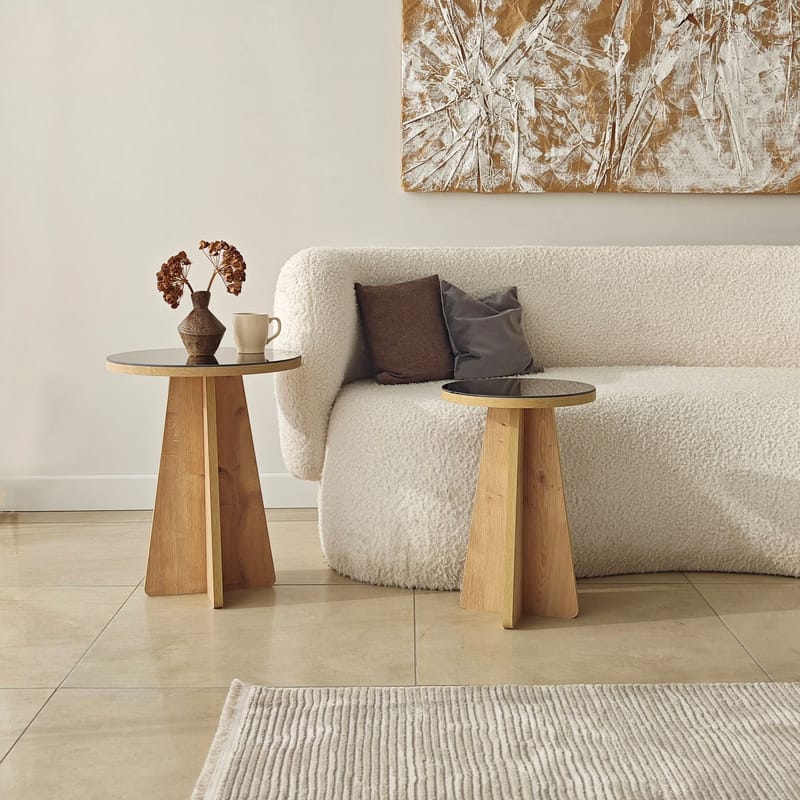 Dasina sidebord 2 dele 50 cm - Bronzie/Safir Eg - Møbler - Borde - Aflastningsbord - Indskudsborde