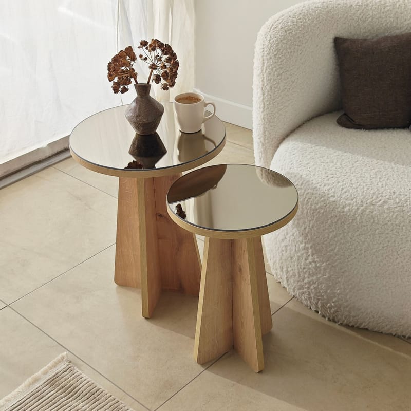 Dasina sidebord 2 dele 50 cm - Bronzie/Safir Eg - Møbler - Borde - Aflastningsbord - Indskudsborde