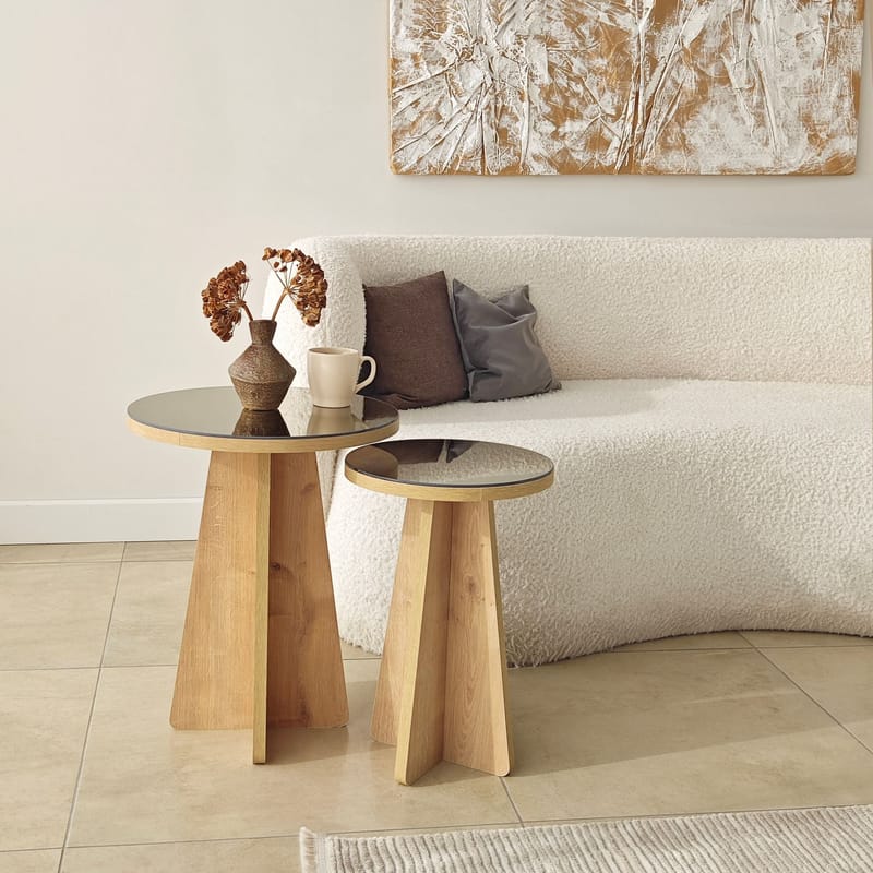 Dasina sidebord 2 dele 50 cm - Bronzie/Safir Eg - Møbler - Borde - Aflastningsbord - Indskudsborde