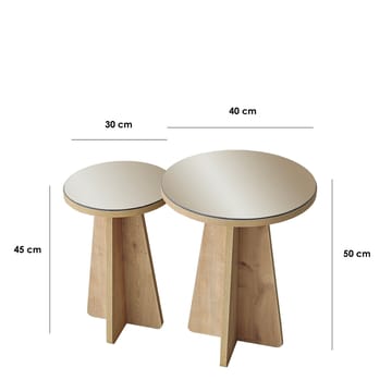 Dasina sidebord 2 dele 50 cm - Bronzie/Safir Eg - Møbler - Borde - Aflastningsbord - Indskudsborde