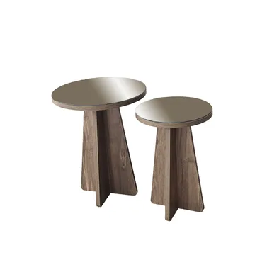 Dasina sidebord 2 dele 50 cm - Bronzie/Valnød - Møbler - Borde - Aflastningsbord - Indskudsborde