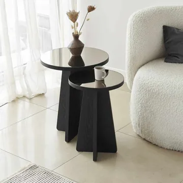 Dasina sidebord 2 dele 50 cm - Sort / Bronze - Møbler - Borde - Aflastningsbord - Indskudsborde