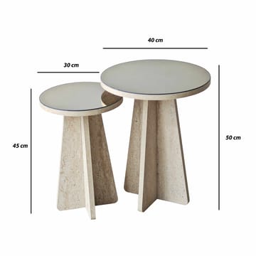 Dasina sidebord 2 dele 50 cm - Travertin/Bronze - Møbler - Borde - Aflastningsbord - Indskudsborde