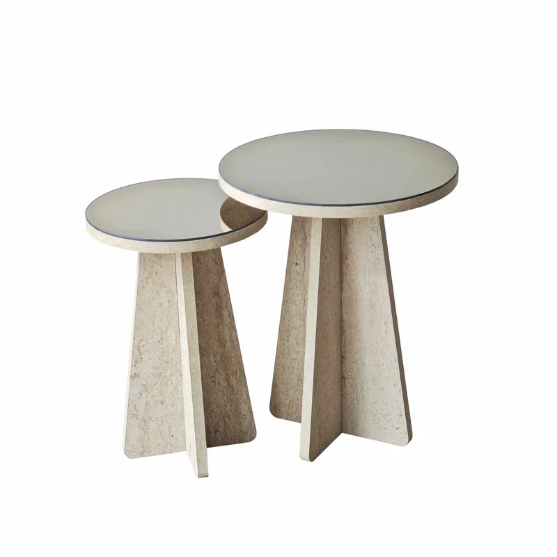 Dasina sidebord 2 dele 50 cm, Travertin/Bronze