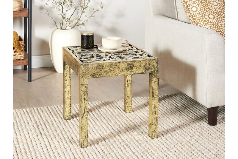 Deajah Sidebord 40 cm - Guld/Sort - Møbler - Borde - Aflastningsbord - Lampebord