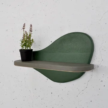 Dekorativ væghylde i træ Hanah Home Magna Grøn / Grå 35 x 20 x 11 cm - Møbler - Borde - Aflastningsbord - Piedestal & søjlebord
