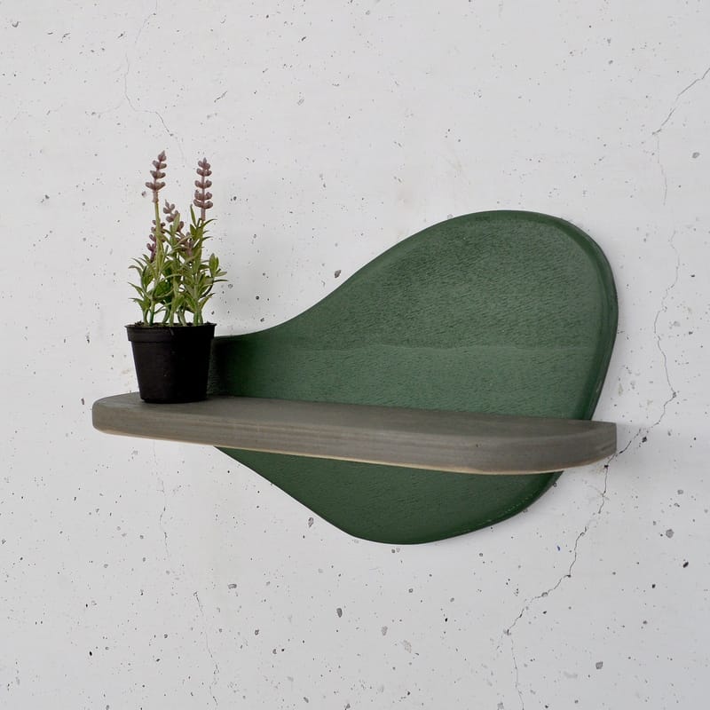 Dekorativ væghylde i træ Hanah Home Magna Grøn / Grå 35 x 20 x 11 cm - Møbler - Borde - Aflastningsbord - Piedestal & søjlebord
