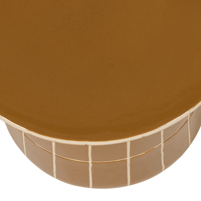 Dekorativt sidebord Plu 38 cm rundt - Honninggul - Møbler - Borde - Aflastningsbord - Lampebord