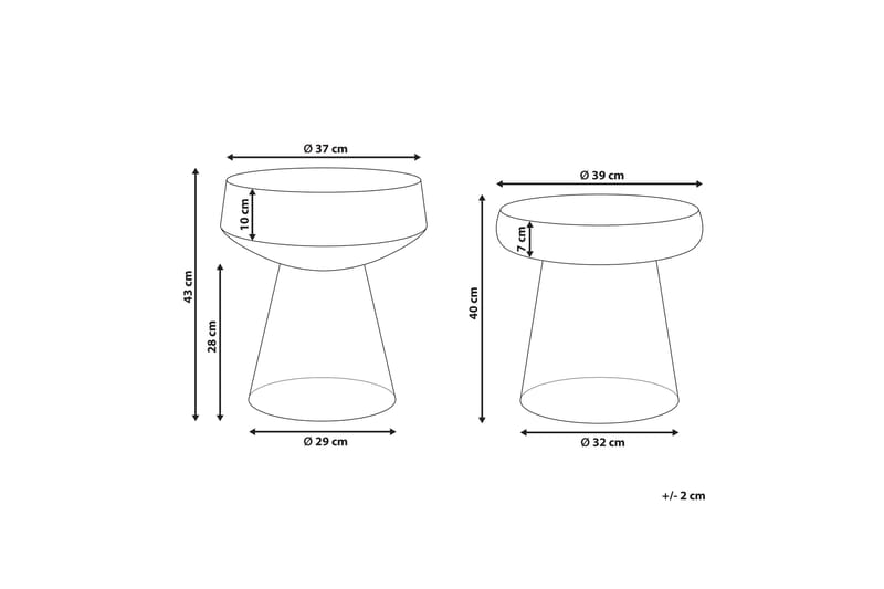 Delainey Sætbord 39 cm - Rød - Møbler - Borde - Aflastningsbord - Indskudsborde