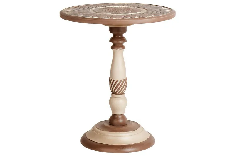 Derren Sidebord 45 cm, Mørkt træ/Beige
