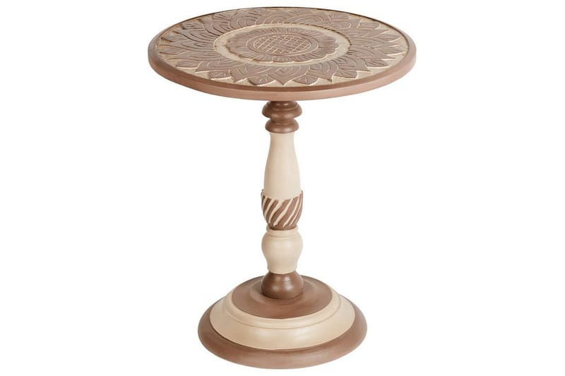 Derren Sidebord 45 cm - Mørkt træ/Beige - Møbler - Borde - Aflastningsbord - Lampebord